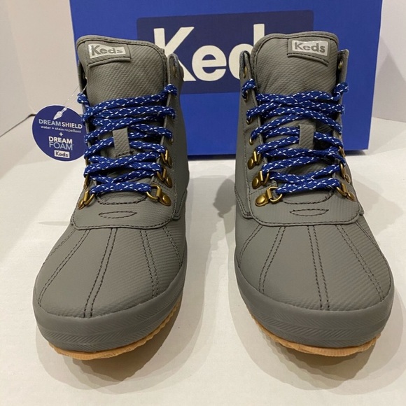 Keds Gray Scout Matte Twill WX chunky Ankle Boots - Picture 3 of 16